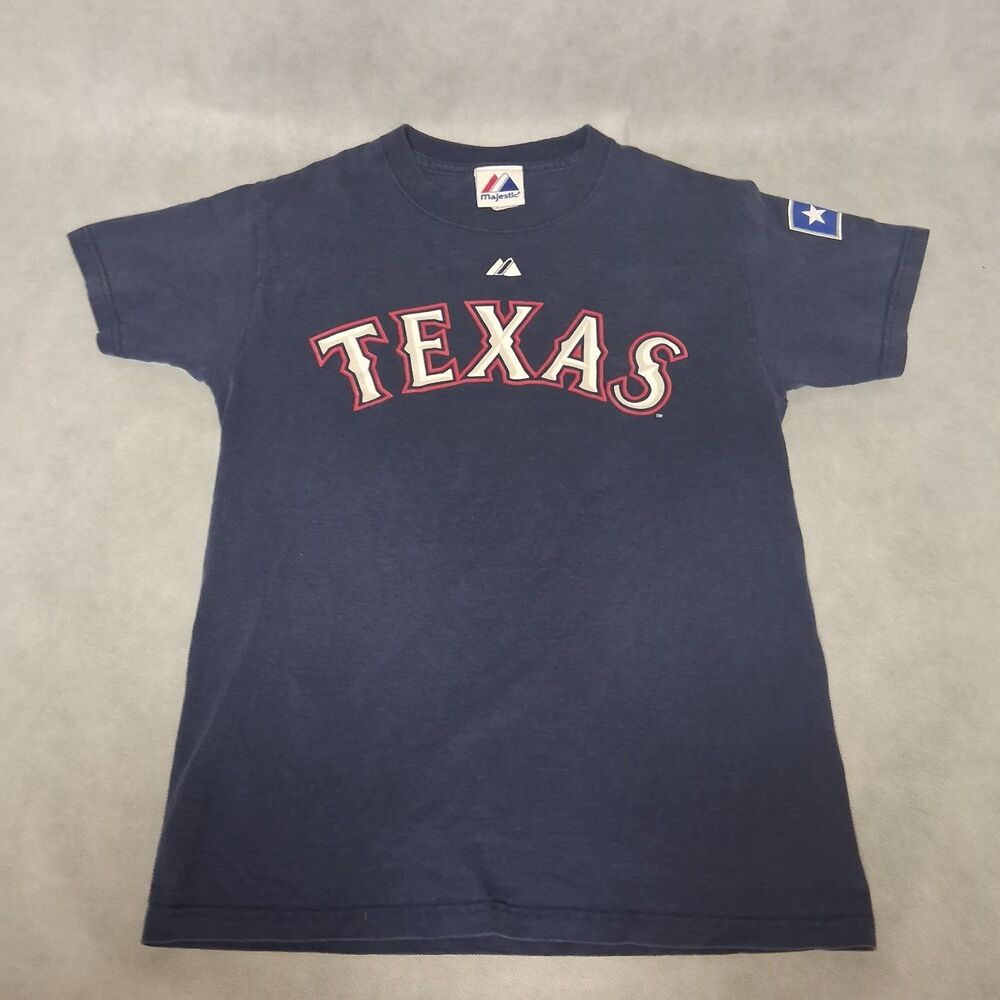 Majestic Ian Kinsler Texas Rangers T-Shirt Adult Small Blue